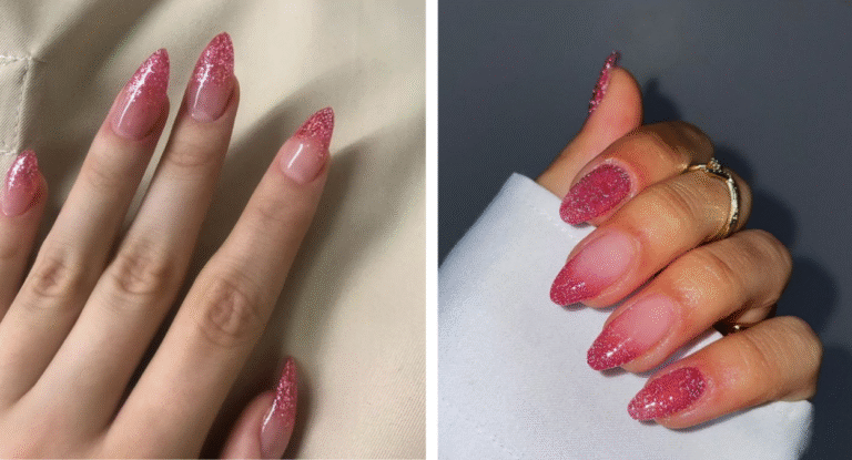 Unhas com glitter