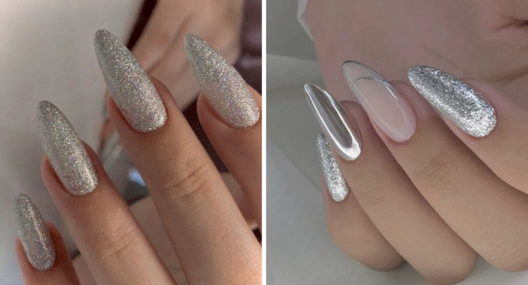 Unhas decoradas prata