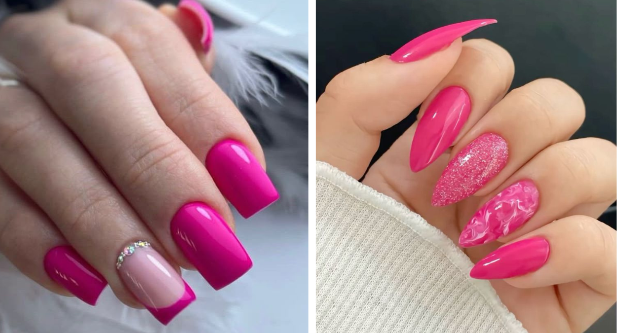 Unha em Gel Rosa