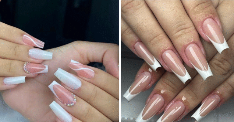 Unhas de gel na tips decoradas